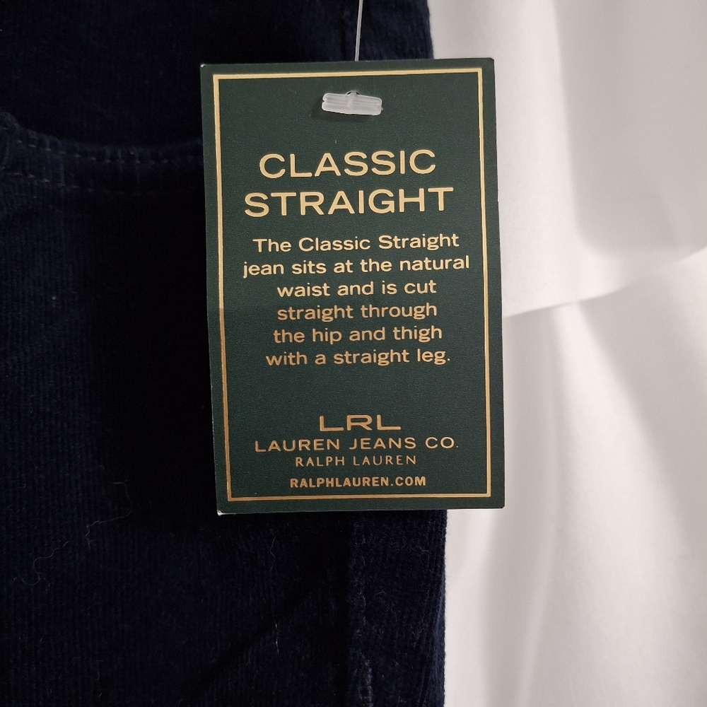 Lauren Ralph Lauren Navy corduroy Straight Leg Pants - Picture 5 of 6